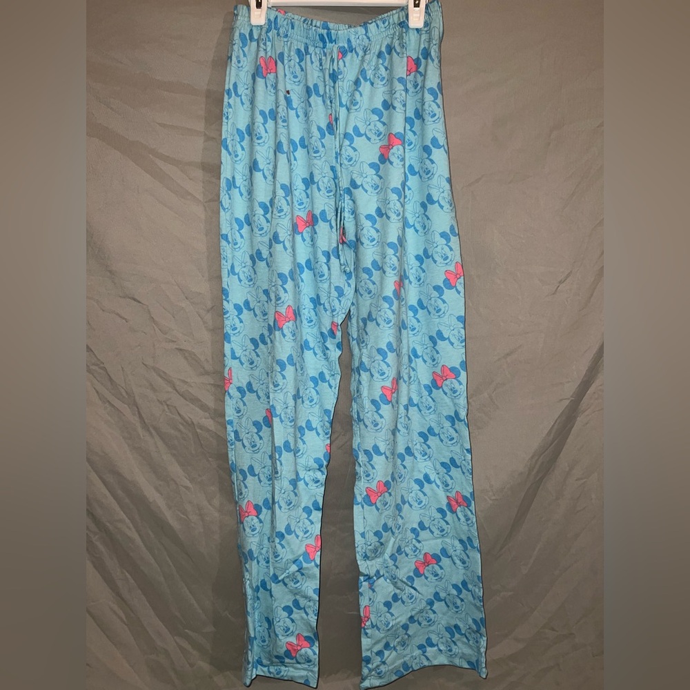 Disney Blue Pajama Bottoms with Pink Bows